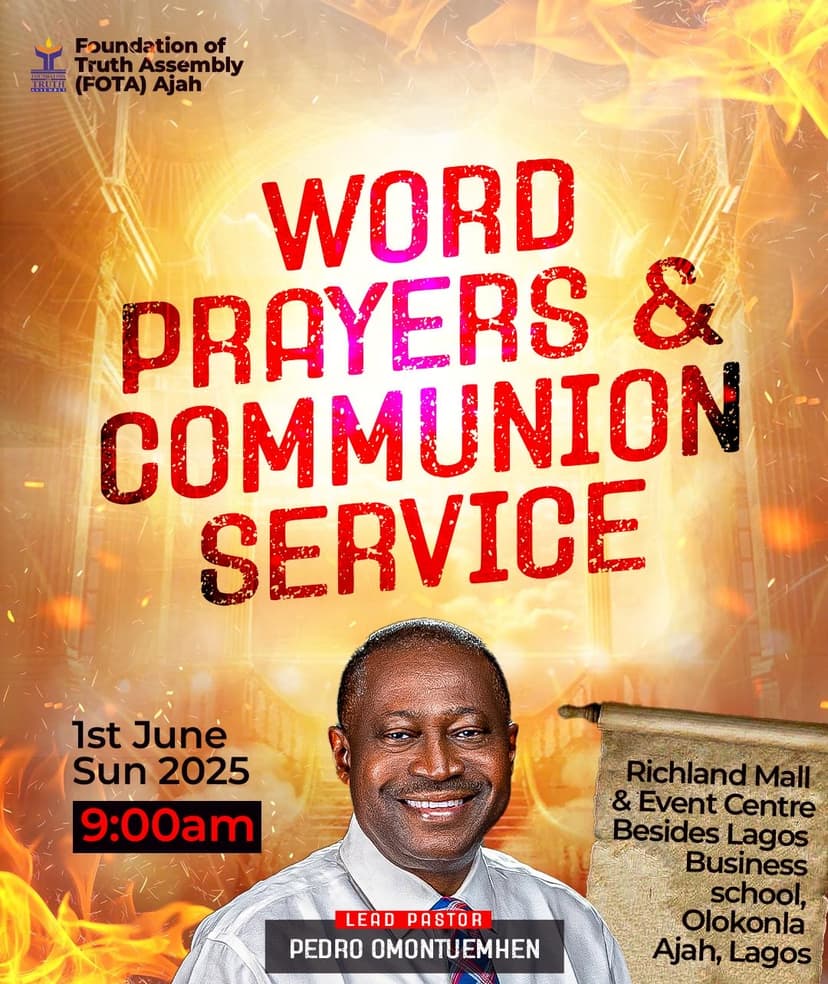 Word Prayers and Communion Service.